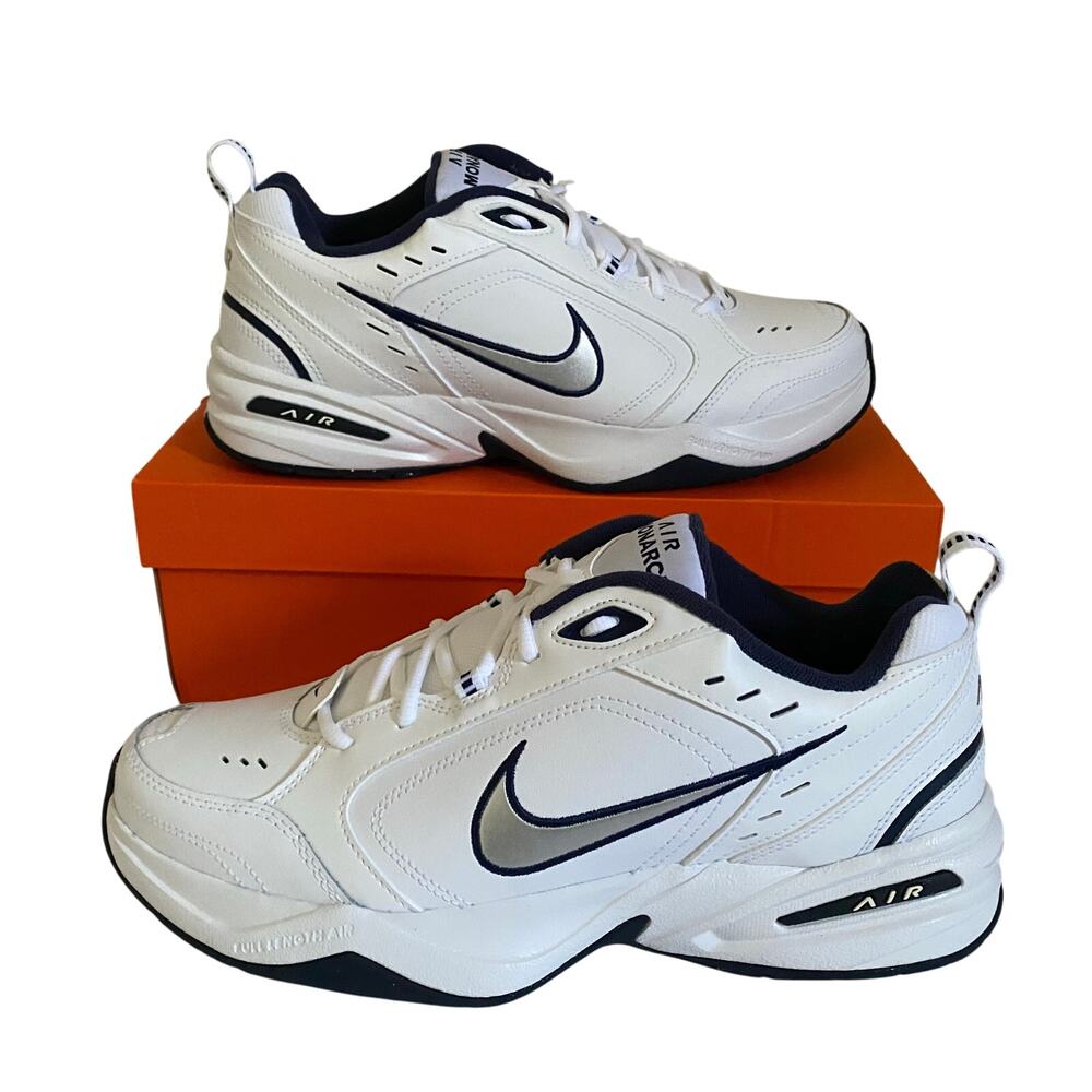 Nike Air Monarch IV White Navy - size 11.5 M / 13 W US / 45.5 EU